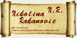 Nikolina Rakanović vizit kartica